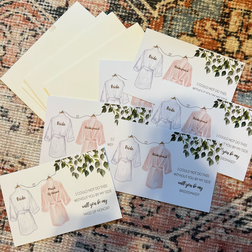 Set of 5 bridesmaids proposal letters (includes a maid of honor letter)